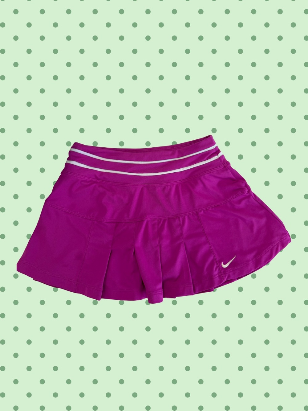 Nike Magenta Pleated Athletic Skirt with White Stripe Waistband
